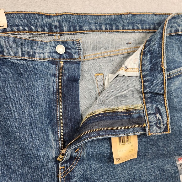 Levis 514 Straight Fit Jeans 42x30 Blue Straight Stretch Denim Pants Workwear - Picture 6 of 12